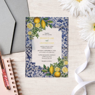 Invitations En Vélin Citrons méditerranéens Portugais Mariage