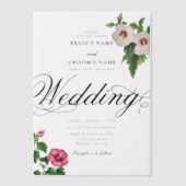 Invitations En Vélin Clair acrylique Mariage d'hibiscus tropicaux (Recto)