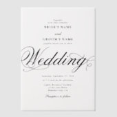 Invitations En Vélin Clair Elegant Luxe Mariage Overlay (Recto)
