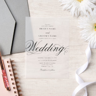 Invitations En Vélin Clair Elegant Luxe Mariage Overlay