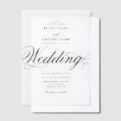Invitations En Vélin Clair Elegant Luxe Mariage Overlay (Compenser)