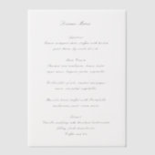 Invitations En Vélin Classic Black and White Timeless Wedding Menu (Recto)