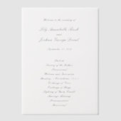 Invitations En Vélin Classic Black and White Timeless Wedding Program (Recto)