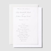 Invitations En Vélin Classic Black and White Timeless Wedding Program (Compenser)