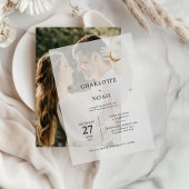 Invitations En Vélin Classic Celestial Gold Moon Stars Mariage