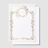 Invitations En Vélin Classic Elegant Gold Crest Wreath Mariage superpos (Compenser)