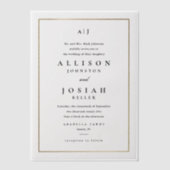 Invitations En Vélin Classic Elegant Gold Photo Overlay Mariage (Recto)