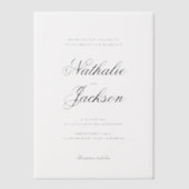 Invitations En Vélin Classic Elegant Script Photo Wedding (Recto)