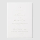 Invitations En Vélin Classic Neutral Monogram Elegant Wedding (Recto)