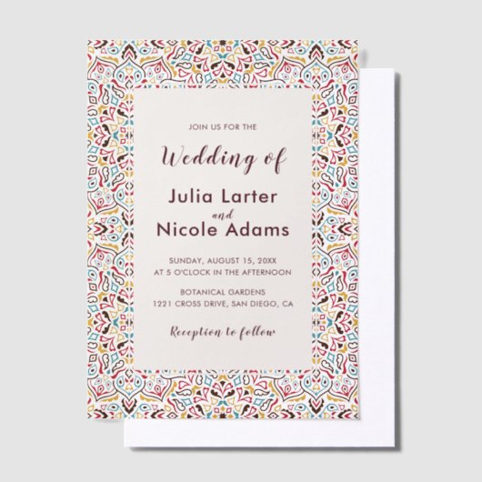 Invitations En Vélin Classical Geometric Mandala Pattern Wedding (Compenser)