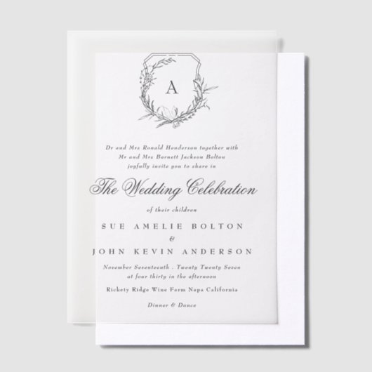 Invitations En Vélin classique classique classique classique mariage mo (Compenser)