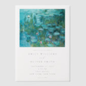 Invitations En Vélin Claude Monet Water Lilies Mariage (Recto)