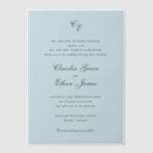 Invitations En Vélin Claudia Powder Blue Mariage élégant (Recto)