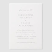 Invitations En Vélin Clementine Elegant Modern Wedding Enregistrer la d (Recto)