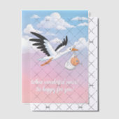 Invitations En Vélin Cloudy Sky Stork Baby Shower Insert (Décalage (Invitation))