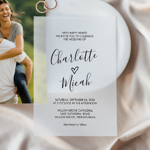 Invitations En Vélin Coeur tiré à la main Romantique Moderne Simple Mar