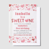 Invitations En Vélin Coeurs rouges roses doux Un Valentin Premier anniv (Compenser)