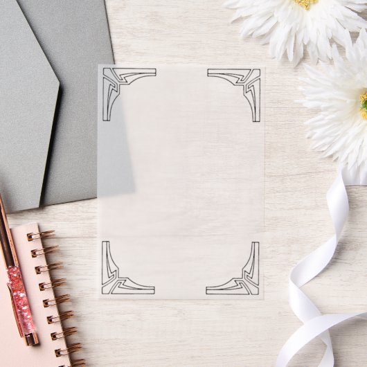 Invitations En Vélin Coin géométrique Bordure Élégante Découpage minima (Mariage)