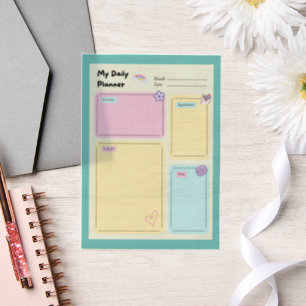 Invitations En Vélin Coloré Pastel Kawaii Cute Daily Planner