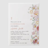 Invitations En Vélin Colorful Flowers, Wildflowers, Boho, Confirmation (Recto)