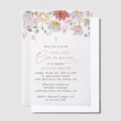 Invitations En Vélin Colorful Flowers, Wildflowers, First Communion (Compenser)