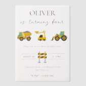 Invitations En Vélin Conception à thème de construction Anniversaire (Recto)