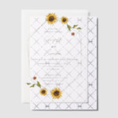 Invitations En Vélin Conception de tournesol rustique avec cadre géomét (Décalage (Invitation))