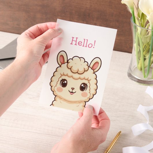 Invitations En Vélin Conception d'illustration de lama mignon (Ordinateur de poche)
