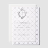 Invitations En Vélin Confirmation Elegant Vintage Crest Transparent (Décalage (Invitation))