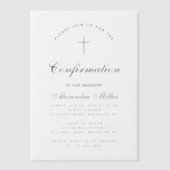 Invitations En Vélin Confirmation Simple Calligraphy Script Transparent (Recto)