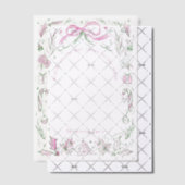 Invitations En Vélin Coquette Famille de Noël Photo Pink Green Doodle (Décalage (Invitation))