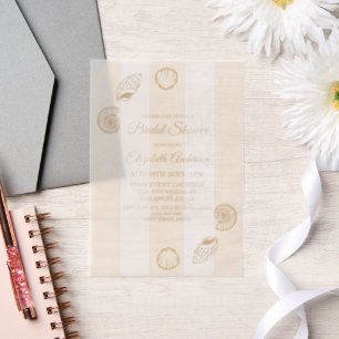 Invitations En Vélin Coquillages et cloches de mariage Baby Shower