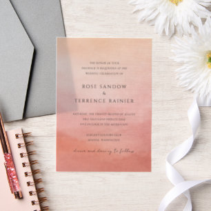 Invitations En Vélin Coucher de soleil tropical aquarelle mariage éléga