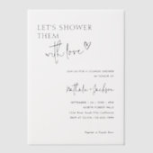 Invitations En Vélin Couple, Douchons-les avec Amour Nuptiale (Recto)