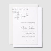 Invitations En Vélin Couple, Douchons-les avec Amour Nuptiale (Compenser)