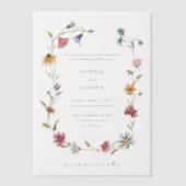 Invitations En Vélin Courbe Fleur sauvage Boho | Mariage (Recto)