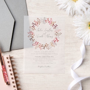 Invitations En Vélin Couronne de mariage de feuilles vertes d'eucalyptu