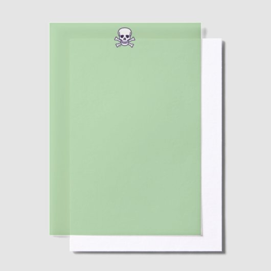 Invitations En Vélin Crâne n Os papiers vellés verts (Compenser)