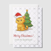 Invitations En Vélin Cranky Tabby Cat Red Hat Christmas Tree Insert (Décalage (Invitation))