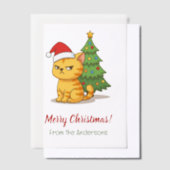 Invitations En Vélin Cranky Tabby Cat Red Hat Christmas Tree Insert (Compenser)