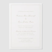 Invitations En Vélin Crimson Gold Simple Mariage (Recto)