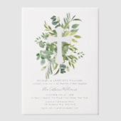 Invitations En Vélin Croix végétale florale Baptême (Recto)