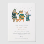 Invitations En Vélin Cute Animaux Musique Band Anniversaire (Recto)