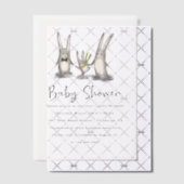Invitations En Vélin Cute Baby shower Bunnies Aquarelle (Décalage (Invitation))