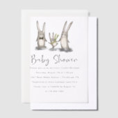 Invitations En Vélin Cute Baby shower Bunnies Aquarelle (Compenser)