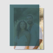 Invitations En Vélin Cyan uni (Décalage (Couple))