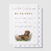Invitations En Vélin Dachshund Chien et Fleurs sauvages Enregistrer la  (Décalage (Invitation))