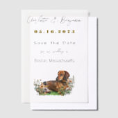 Invitations En Vélin Dachshund Chien et Fleurs sauvages Enregistrer la  (Compenser)
