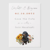 Invitations En Vélin Dachshund Chien et Fleurs sauvages Enregistrer la  (Recto)