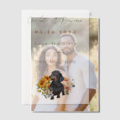 Invitations En Vélin Dachshund Chien et Fleurs sauvages Enregistrer la  (Décalage (Couple))